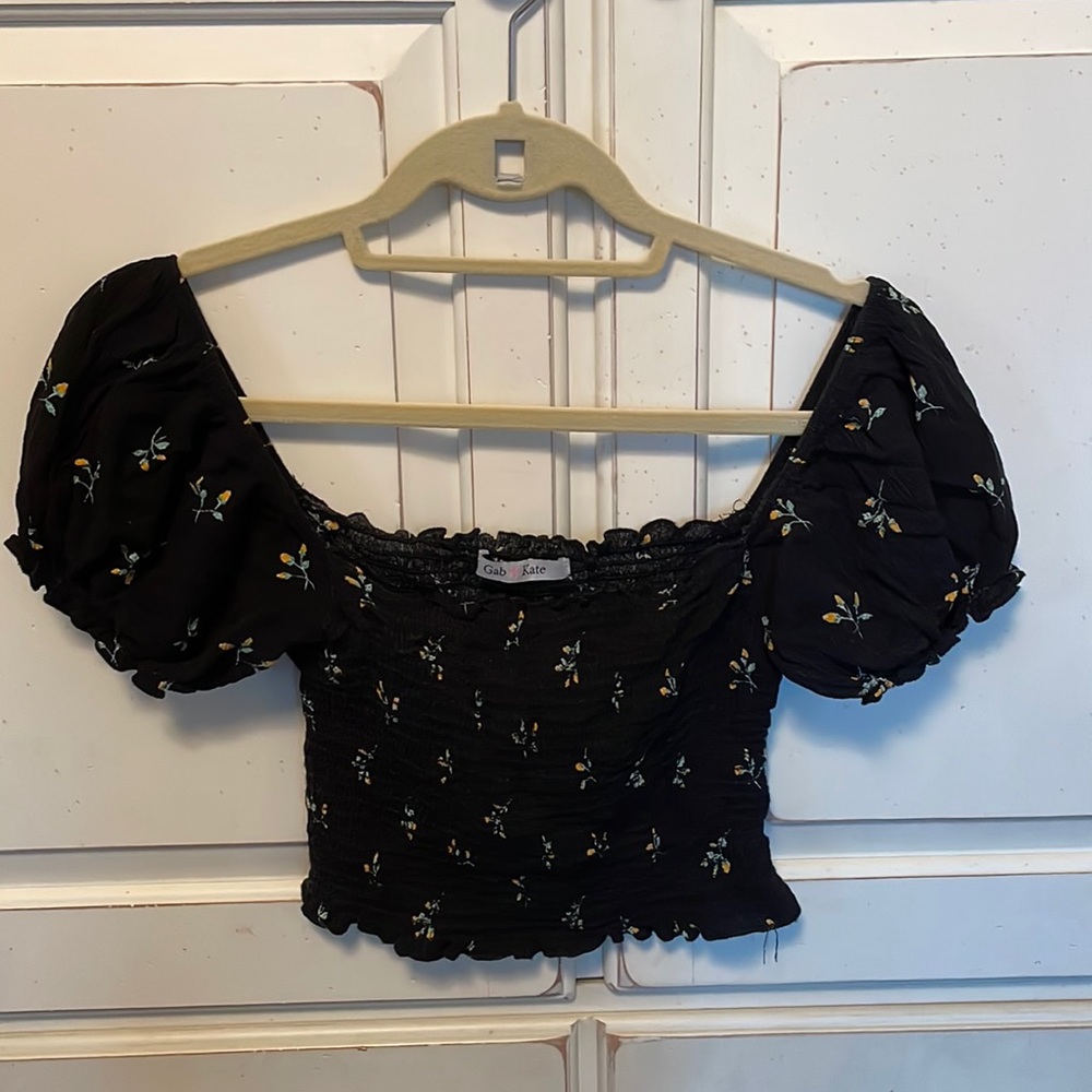Gab and Kate Floral Cropped Shirt